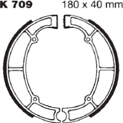 EBC/K709 Brake Shoes (Rear) for Kawasaki EN450, EN500, GT550, Z650, Z750, VN800 - Picture 2 of 2