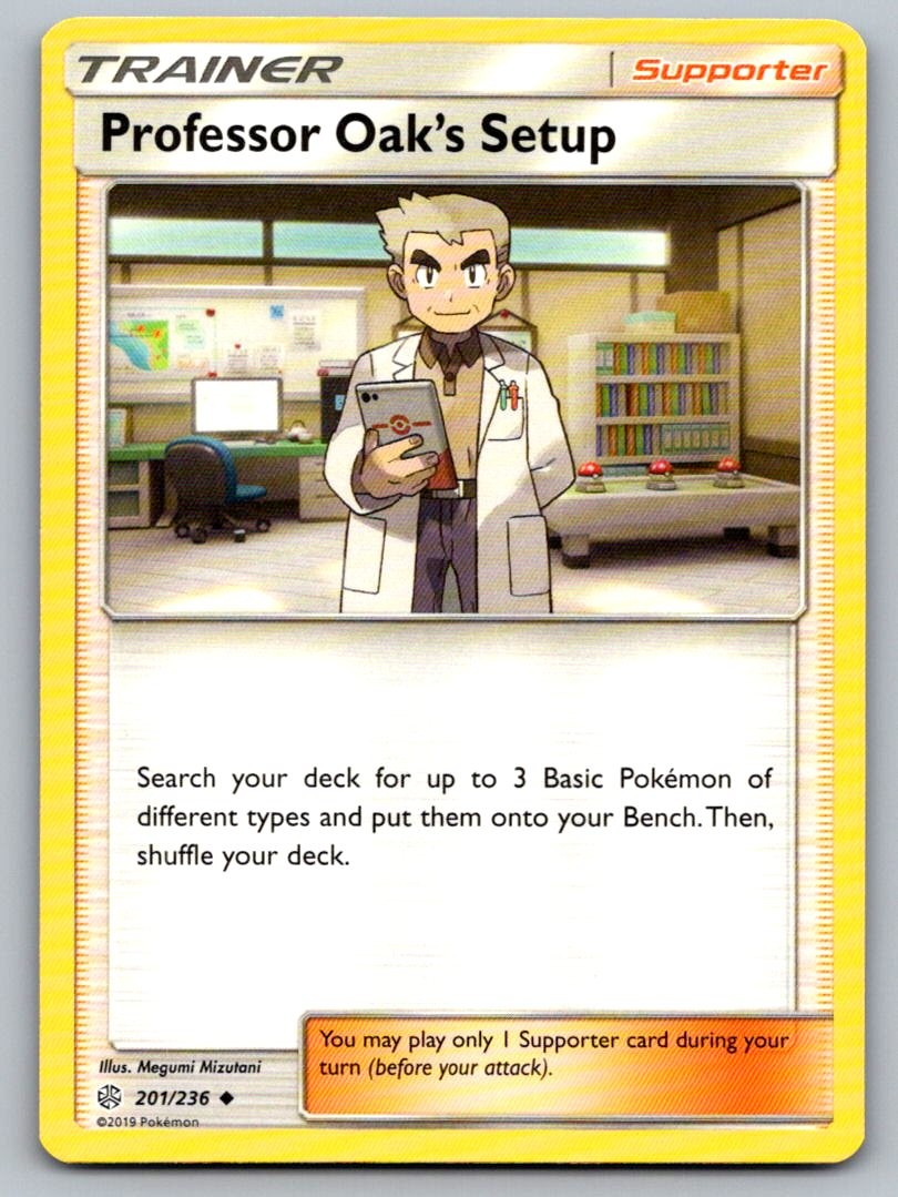 Professor Oak's Setup 201/236 Uncommon Cosmic Eclipse Pokemon Lightly Played
