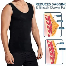 Men's Gynecomastia Compression Body Shaper Vest Tank Top Waist Trainer Shapewear