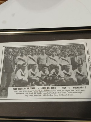 Vtg 1950  US Men's Team Photo Defeat Of England 1-0 Greatest American Victory