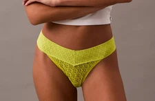 Calvin Klein Womens  Icon Logo Lace Thong low rise QD5282 $15