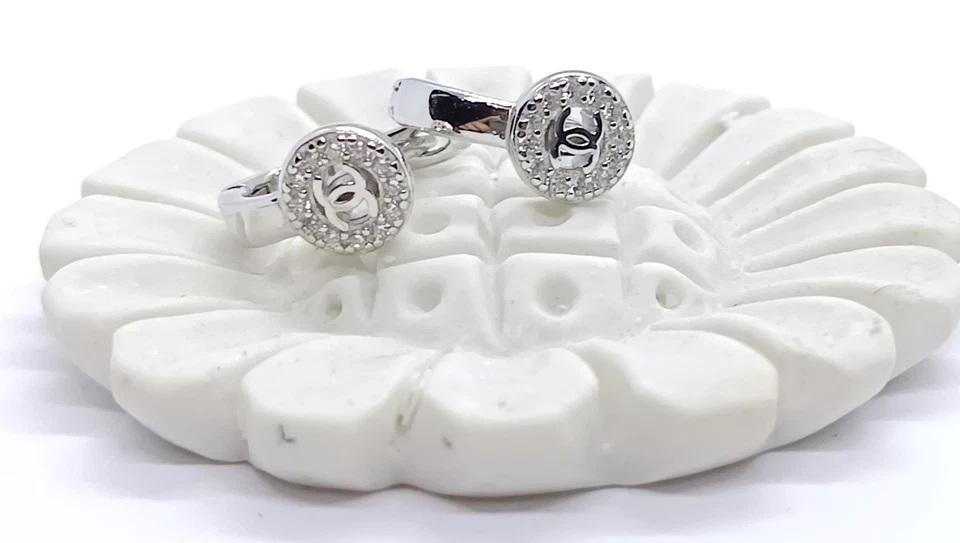 Orecchini donna argento 925 oro bianco modello zirconi bianchi - Immagine 2 di 4