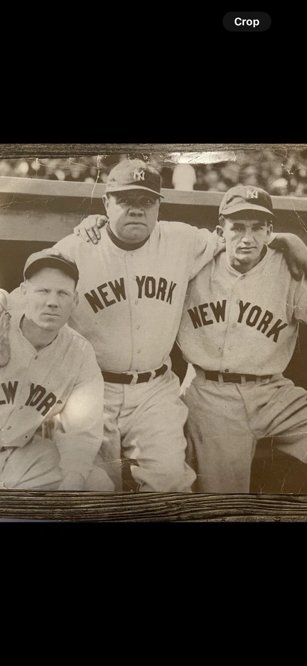 RARE Original Print 1932 Babe Ruth with Red Rolfe and Don Heffner. - Image 2 of 3