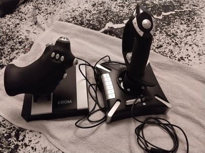 KROM K-FLIGHT - Joystick-Set, Flugsimulator, Gas/Stotter-Stick