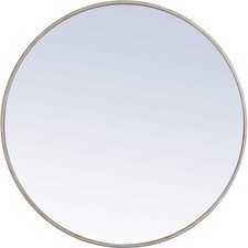 Elegant Decor Eternity 32" Round Metal Frame Mirror in Silver