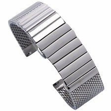 22mm Silver Milanese Mesh Web Strip Stainless Steel Watch Band Strap Bracelet C