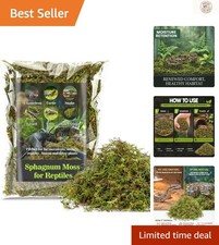 5oz Sphagnum Moss for Reptiles - Optimal Humidity and Natural Habitat Bedding