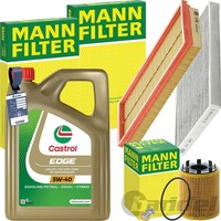 Mann Inspektionspaket+Castrol 5W-40 ÖL Passend FüR 1.4 Fiat Punto 199 Alfa Mito