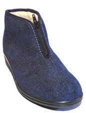 VINTAGE MADE IN GERMANY WOMENS BLUE ANKLE SLIPPER BOOT,SHOE,SHERPA 36 US 5.5