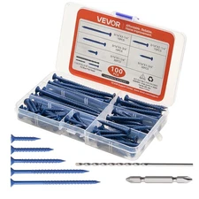 VEVOR Concrete Screws Masonry Screws 3/16 inch 100 PCS 5 Lengths Phillips Head