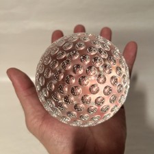 CLEAR GLASS or CRYSTAL OVERSIZED FIGURAL GOLF BALL SCULPTURE PAPERWEIGHT 4