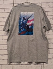 Guy Harvey Men's Size XL T-Shirt Grey Marlin Red Blue Patriotic New With Tags