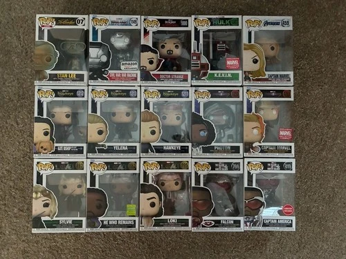 Marvel Funko Pop Lot Of 15 - Loki, Hawkeye, The Marvels, Falcon, Avengers