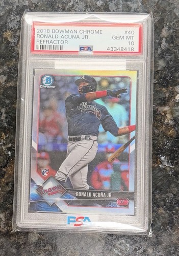 2018 Bowman Chrome Ronald Acuña Jr. #40 Refractor PSA10 Gem Mint Rookie 422/499