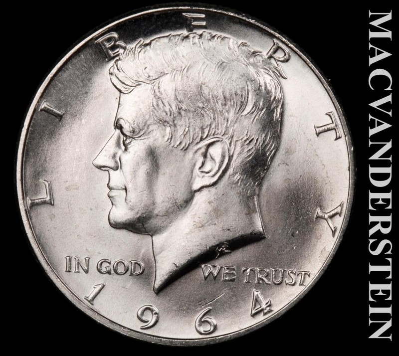 1964-D Silver Kennedy Half Dollar - Choice Gem Brilliant Unc  Lustrous  #L7304