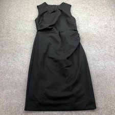 J.Crew Dress Womens 4 Black Ruched Sheath Sleeveless Knee Length Work Office
