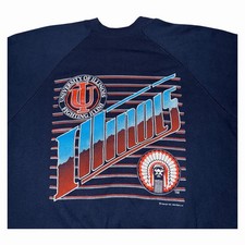 VTG 1991 University Illinois Fighting Illini Sweatshirt Mens Large Banned Logo