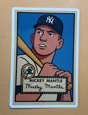 1952 Mickey Mantle New York Yankees Baseball MLB Cartoon Style Vinyl Sticker