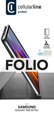 CellularLine Folio Case Samsung Tab S9 FE + Black (61138) #14756051