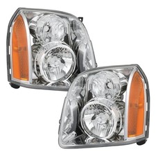 Headlights Assembly Pair Compatible with GMC Yukon XL 1500 2500 2007 Chrome