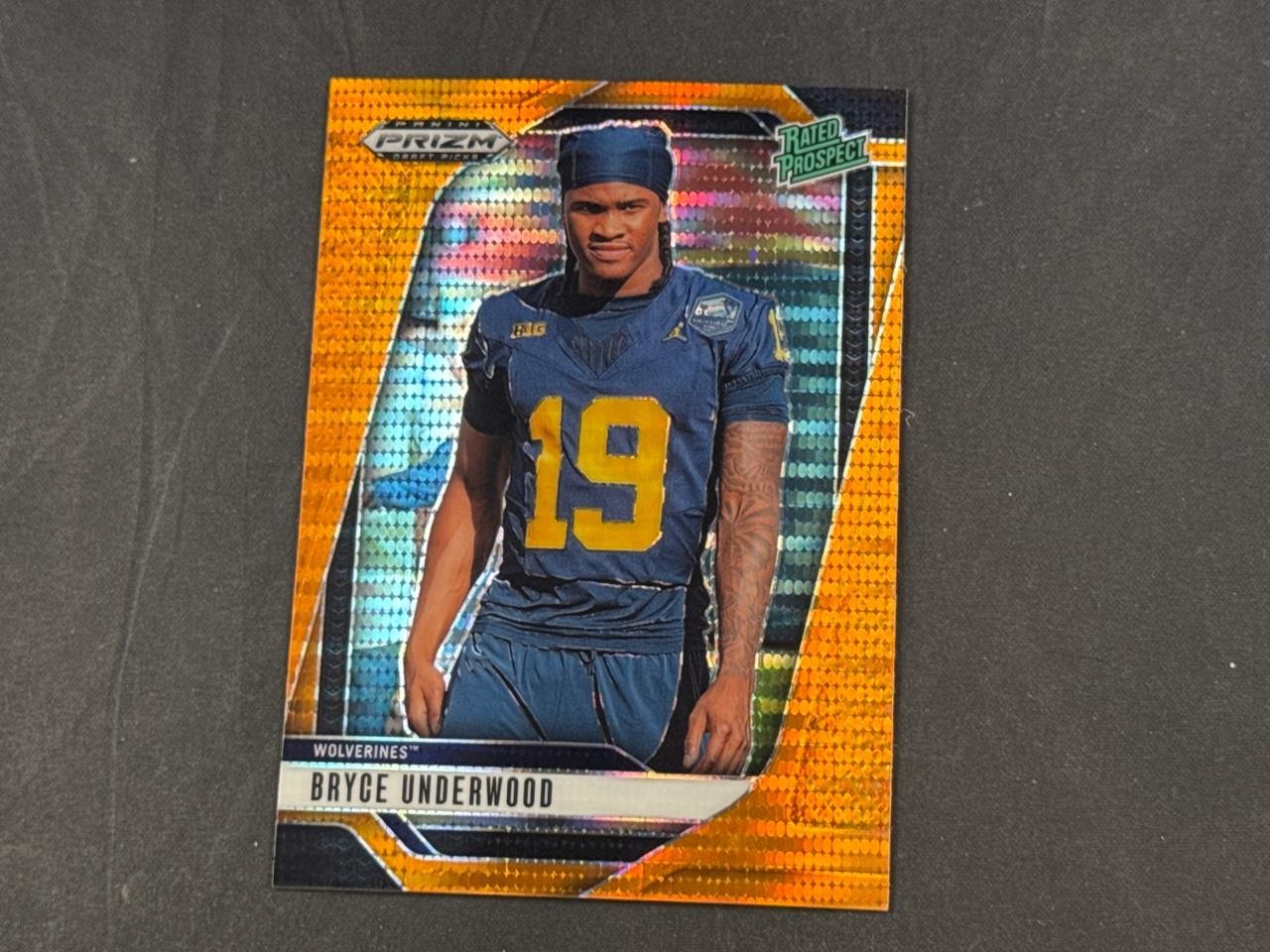 2025 PANINI PRIZM DRAFT BRYCE UNDERWOOD #28 RATED PROSPECT ORANGE PULSAR 46/75