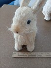 2 White Bristle brush  Easter bunny Rabbits Sitting Spring Decor•Sisal Straw — photo 5