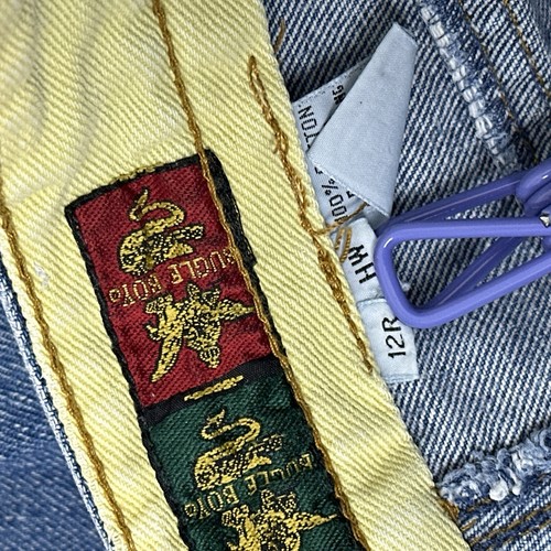 Vintage Bugle Boy Jeans Boys Size 12 R Xtra Bad Patches Embroidery Gold Medal - Picture 11 of 18