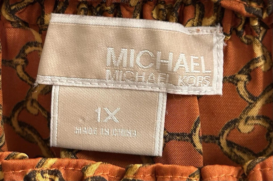 Blusa para mujer Michael Kors Top eslabón de cadena dorado óxido 1X Boho 2.0 Foto 4 de 4