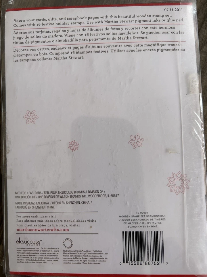 Lote 10 Piezas Estampillas Ciervos Árbol de Navidad Adornos Martha Stewart Madera Goma Foto 4 de 4