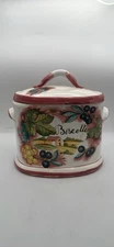 Large Made In Italy Tuscany Style Biscotti Jar With Lid