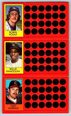 Robin Yount / Rick Cerone / Toby Harrah 1981 Topps Scratch-Offs 10 / 28 / 46