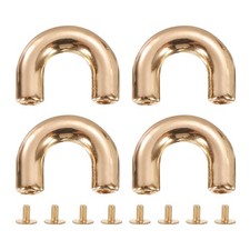 4Pcs Arch Bridge D-Ring Buckles Chain Strap Connector Light Gold, 0.6" x 0.2" 