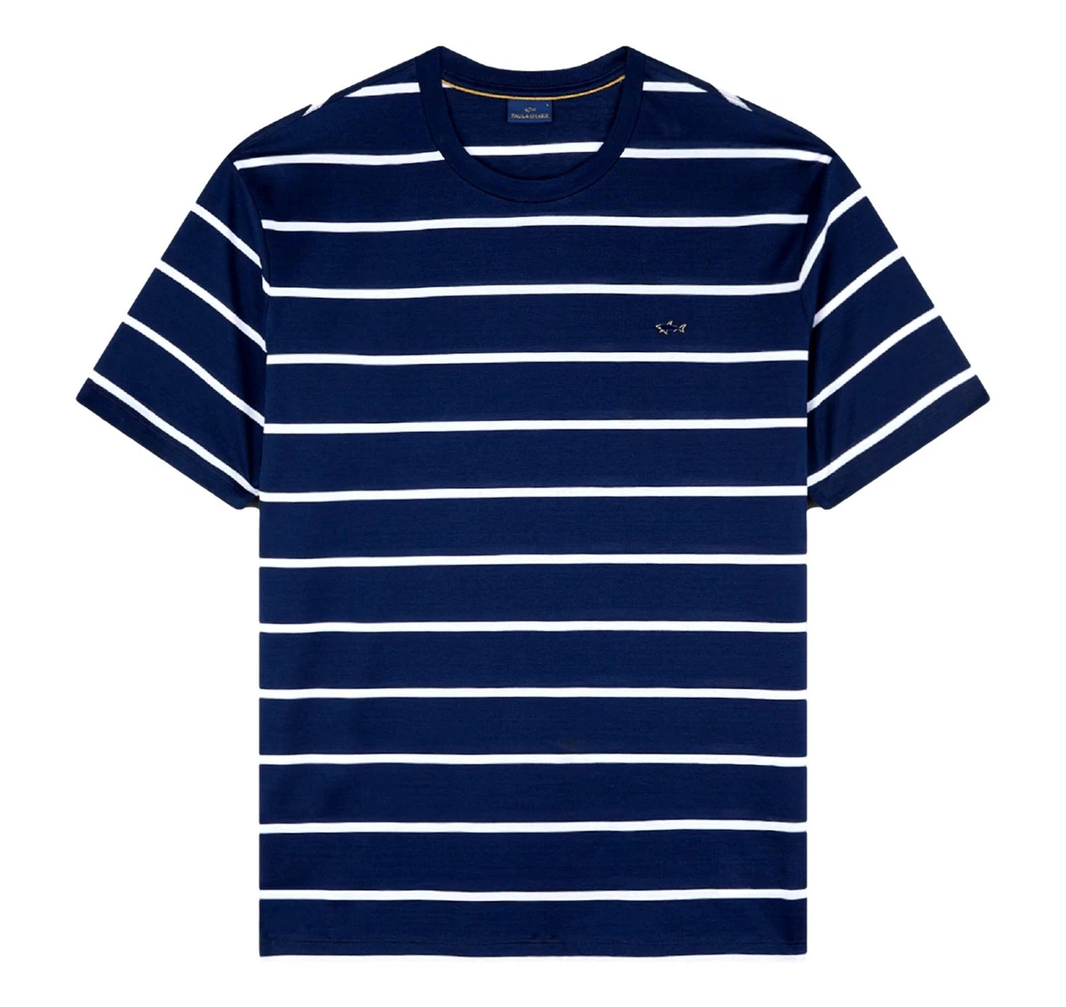 T-shirt Uomo A Righe Blu Navy E Bianco - Manica Corta, Cotone, Girocollo, Casual Estiva, Taglie S-3XL - 4