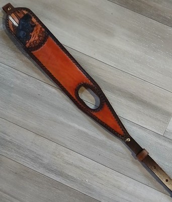 Leather Rifle Sling with Thumb Hole, Handmade Gun Strap, Full Grain, Made in USA