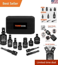 Professional 10-Piece Impact Socket & Adapter Set in Organized Case for Easy Use