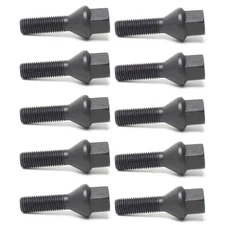 H&R 1253501SW 10 x Black Tapered Seat Wheel Lug Bolts 12x1.5 x 35 mm for Spacers