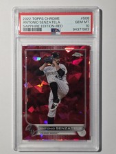Topps 2022 Chrome Sapphire ANTONIO SENZATELA Red 3/5 #508 PSA 10 GEM MT