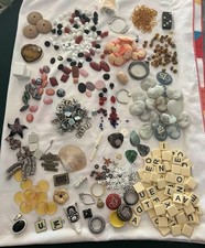 Large Lot Of Craft Supplies Beads Gemstones Jewelry Making Items Charms