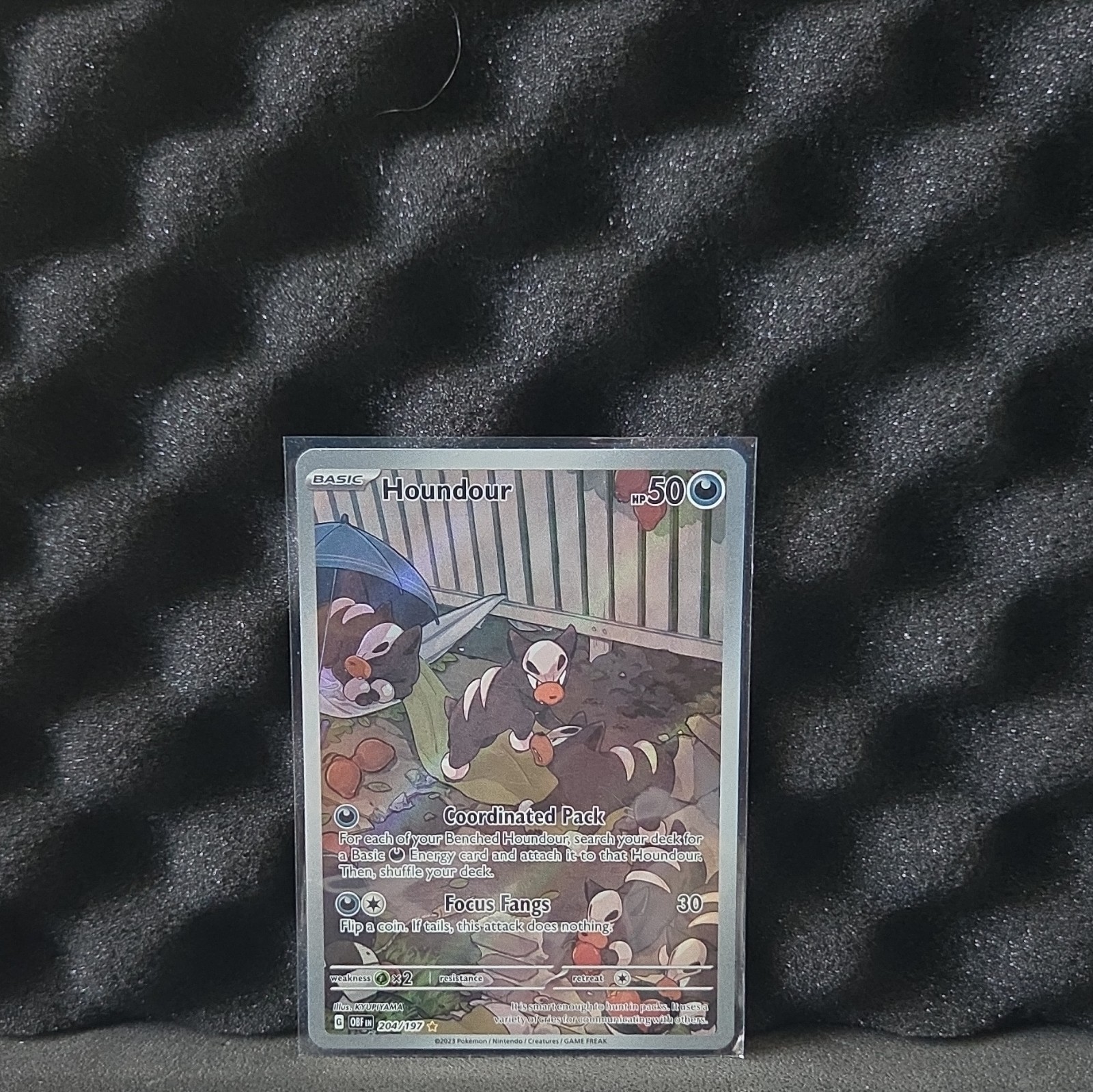 The Pokémon Company Houndour 204/197 SV03 Obsidian Flames Illustration Rare Holo