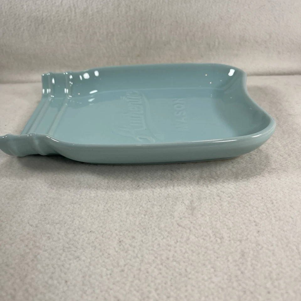 Ceramic Teal Authentic MASON Jar Shaped Themed Spoon Rest by Home Essentails - Image 2 of 3