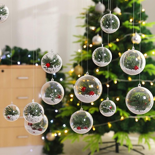 Clear Plastic Fillable Ornaments,Transparent DIY 25mm+30mm+40mm+50mm+70mm - Picture 4 of 7