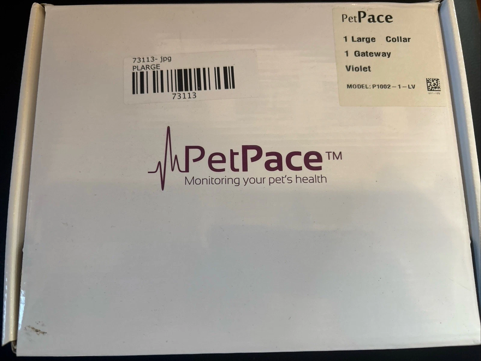 PetPace Pet WiFi Health Monitoring Smart Collar P1002-1-LV. Size L in Violet-New