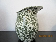 Green and white speckle Enamelware pitcher