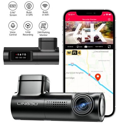 D500 Smart Dash Cam for Car 4K WiFi6 GPS Car Camera 24H Parking Monitor G-Sensor