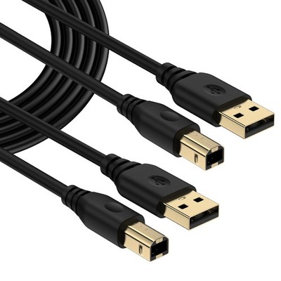 USB A to USB B Printer Cable 10FT,2Pack USB 2.0 Type A Male to Type B Male Scann