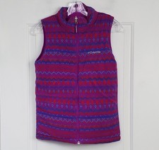 Columbia Kids Reversible Fleece Puffer Vest Full Zip Pockets Size M 10/12 GUC