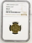 1985 Canadian Gold Maple Leaf 1/4 oz — photo from another recent sale