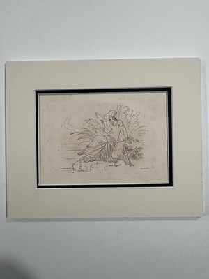 1817 Orig. Engrav By Henry Moses 1782-1870 Of Mythical Character Erato Or Sappho