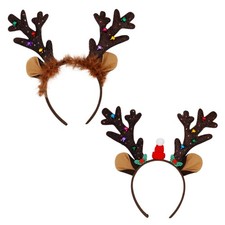Christmas Headband Holiday Hair Band Reindeer Antlers Headband For Agreeable