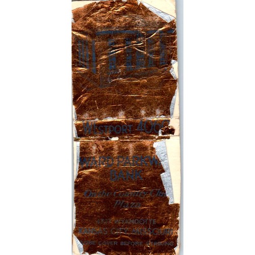 Ward Parkway Bank Kansas City MO Advertising Matchbook Cover MM9-4